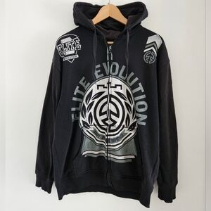 MMA Elite Hoodie Mens Medium Elite Evolution Full Zip Sweatshirt Y2K
